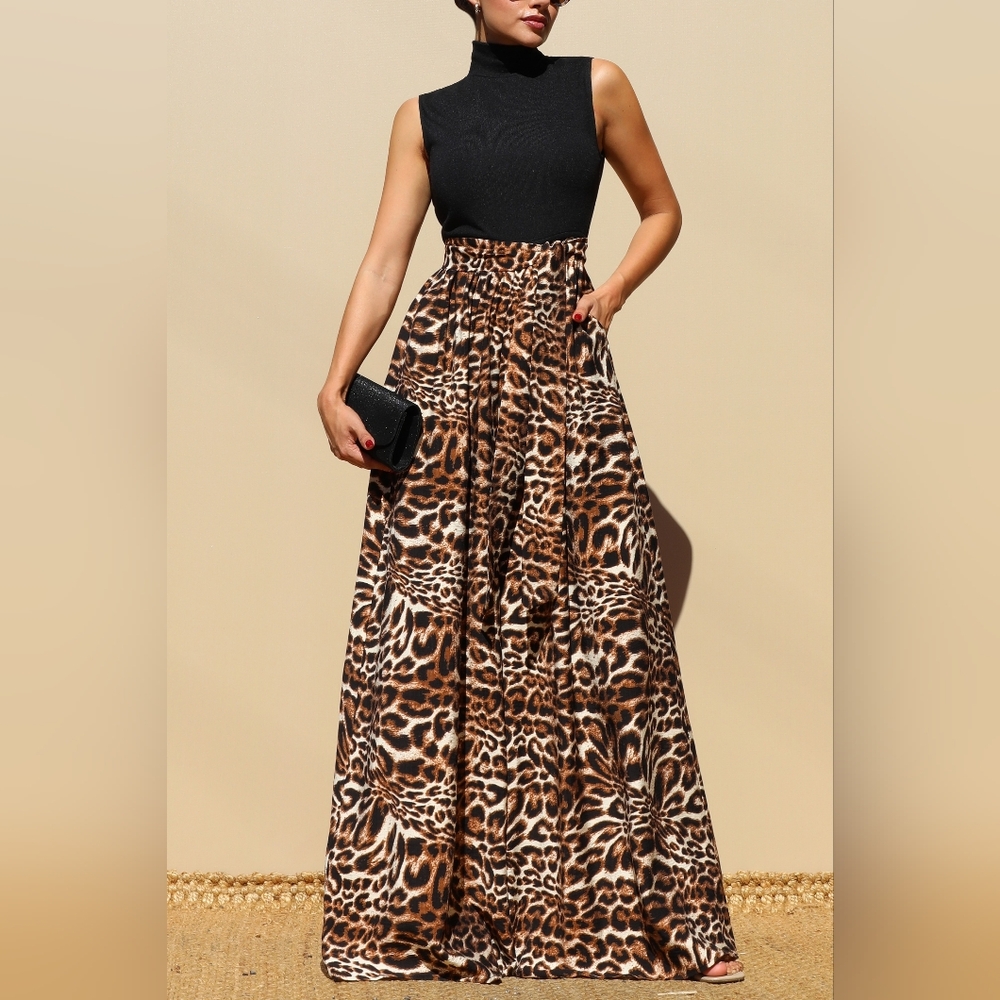 Chic Leopard Print Pocketed Jumpsuit - Picture 3 of 8